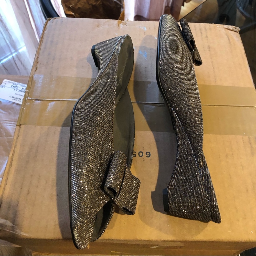 Stuart Weitzman Slip On Shoes Sparkly With Bow In… - image 5